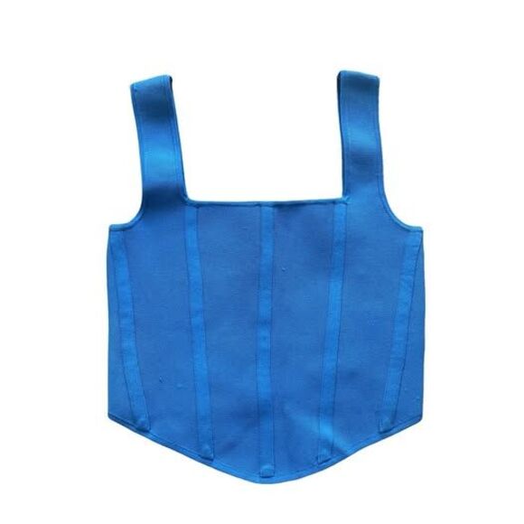 Zara Vibrant Blue Sleeveless Cropped Top Blouse SM - Picture 2 of 8